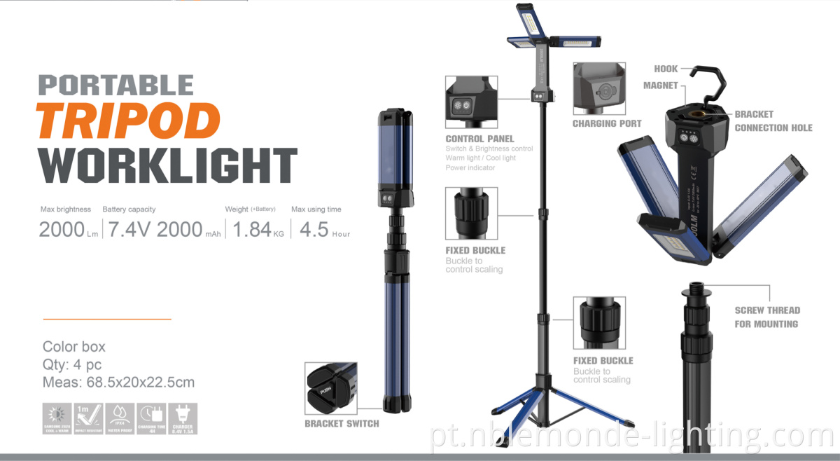 Modifiable LED Portable Magnetic Telescoping Work Light